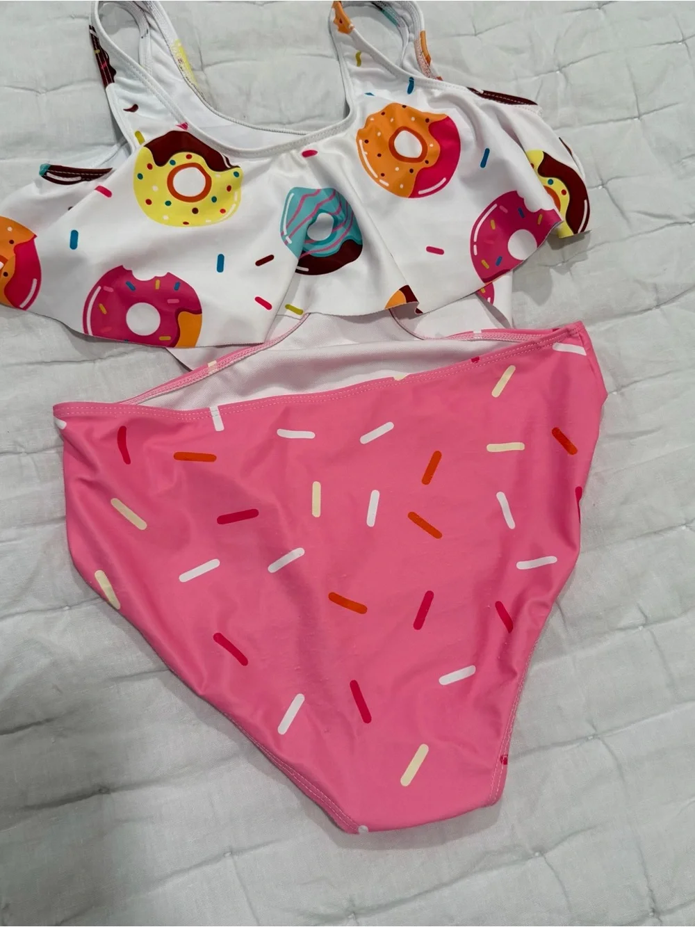 Girls swimsuit 11 12 donut sweets sprinkles bathing suit bikini one piece